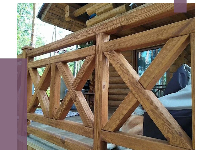 Деревянные перила под ключ в Азове от 7702 руб. 