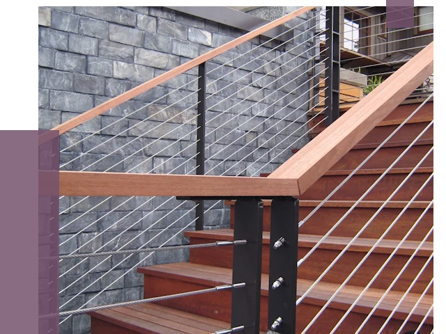 Тросовые перила под ключ в Азове от 7804 руб.