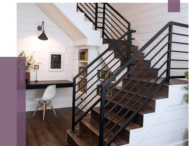 Перила для лестницы в доме в Азове от 7445 руб. — ПРОЛЁТ-Азв