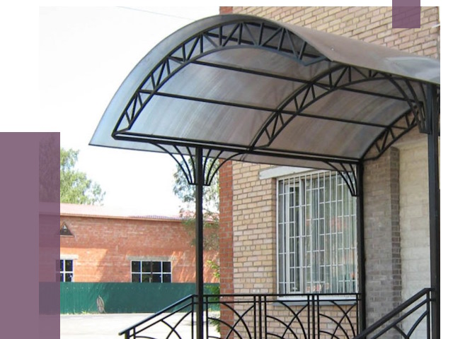 Металлические навесы и козырьки в Азове от 12836 руб.