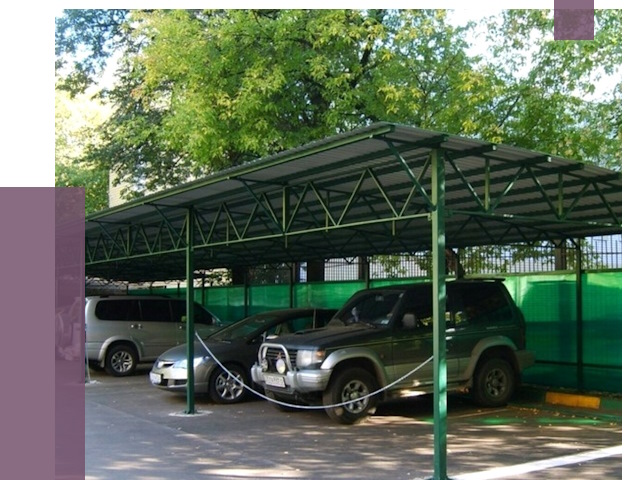 Навесы для парковки в Азове от 80612 руб. заказать | ПРОЛЁТ-Азв