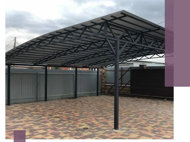 Металлические навесы под ключ в Азове — изготовление и монтаж