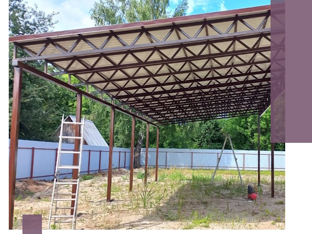 Односкатные навесы под ключ в Азове — изготовление и монтаж