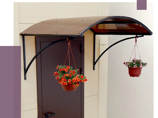 Козырьки над входом в Азове от 14890 руб.  | ПРОЛЁТ-Азв