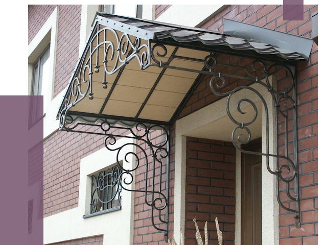 Двускатные козырьки в Азове под ключ от 12836 руб.