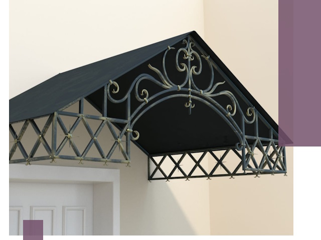 Двускатные металлические козырьки под ключ в Азове