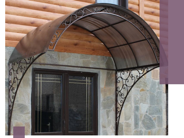 Арочные козырьки под ключ в Азове: изготовление и монтаж